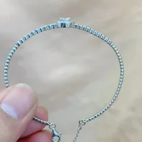 Bracelet rond en argent Sterling 925 véritable pour femmes, 0.5 Carat, couleur D, Moissanite, breloques, décontracté, sportif, cadeau d'anniversaire 1