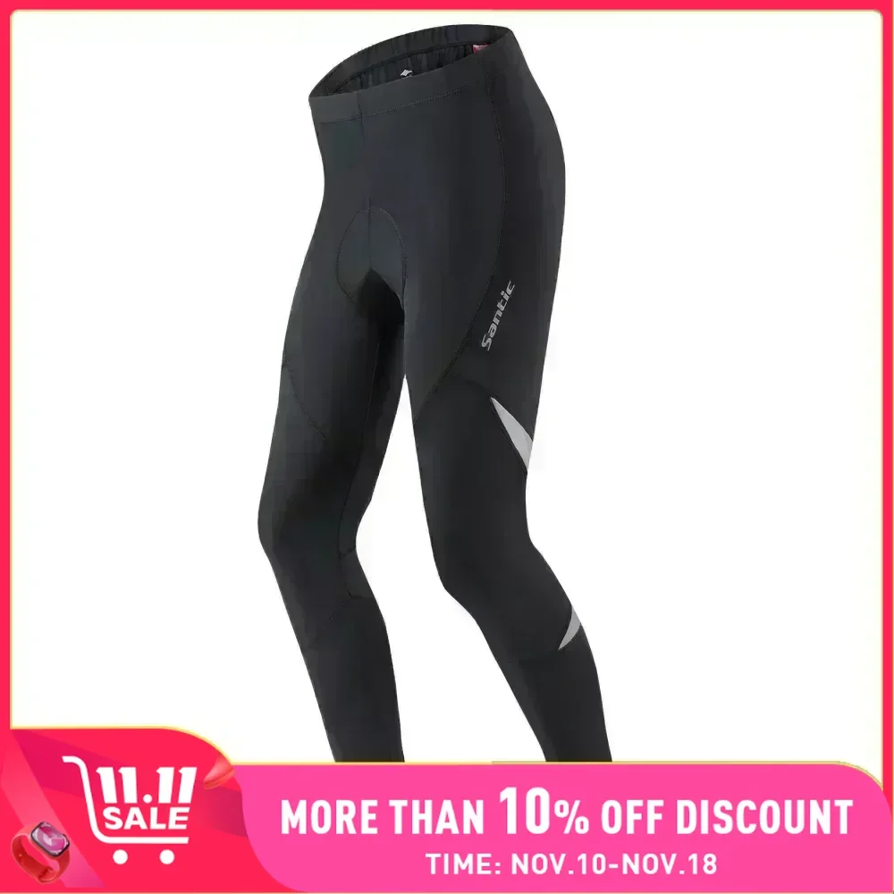 Santic Cycling Pants Men Downhill Bicycle Long Pants MTB Road Bike Trousers Outdoor Sports Cushion Mountain Bike Sweatpants