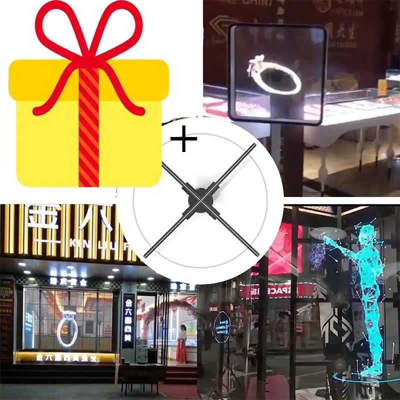 Wi-Fi 3d голограмма проектор вентилятор дисплей рекламный СВЕТОДИОДНЫЙ знак