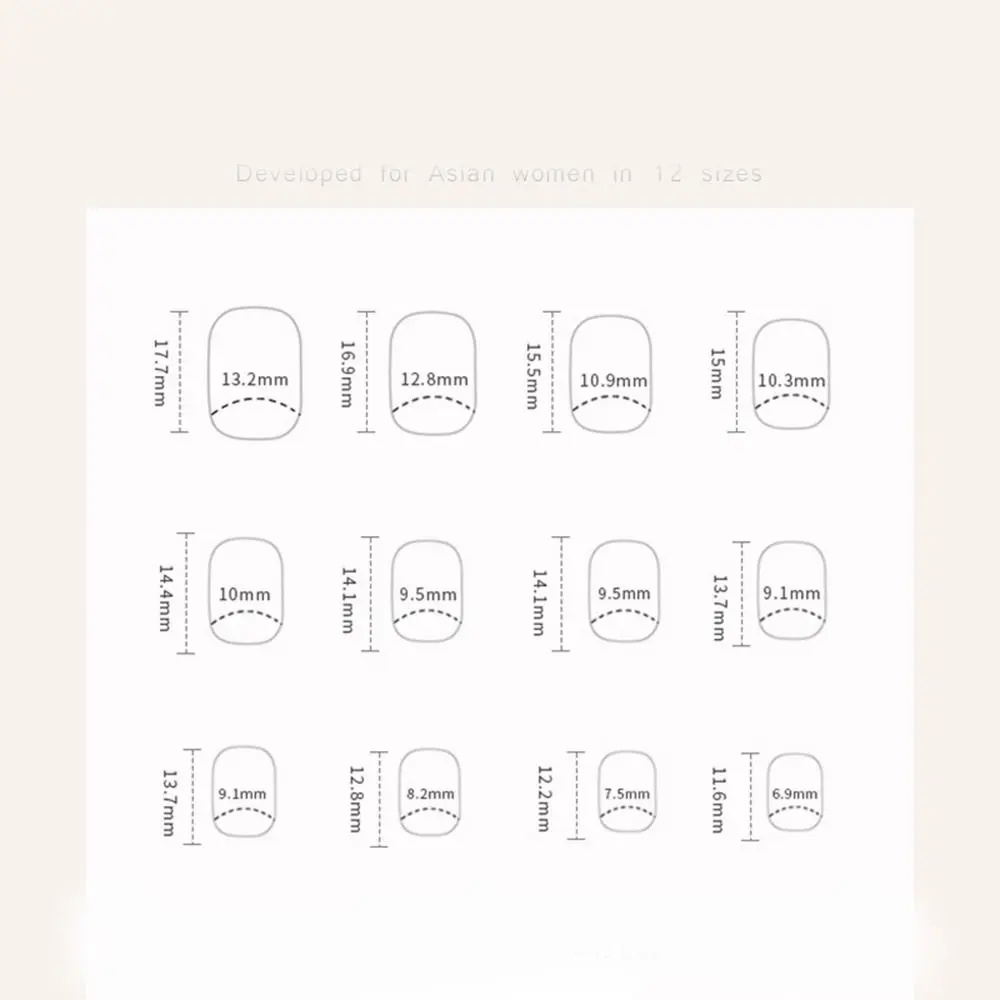 24pcs Detachable Press on Nails DIY White Edge Oval Long French Fake Nails