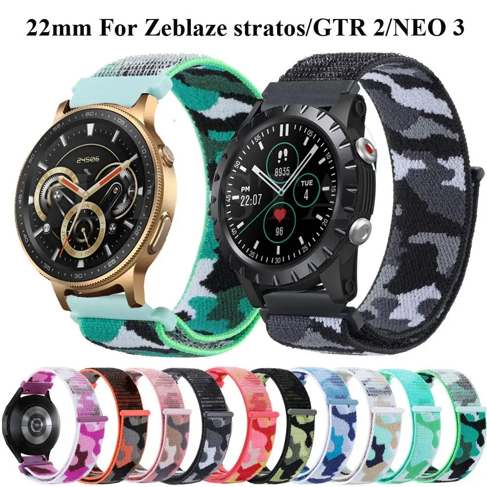 Caldo Per Zeblaze Stratos 2 Gtr 2 Cinturino 22Mm Cinturino In Nylon Cinturini Cinturino Per Zeblaze Neo 3/Gtr2/Oneplus Watch/Lemfo K22