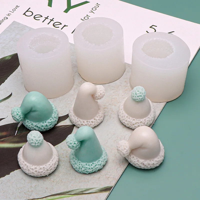 Silicone Mold Aomily Cute Hat Shape Cake Christmas Party Fondant Cake Chocolate Candy Resin Clay Ice Block Soap Baking
