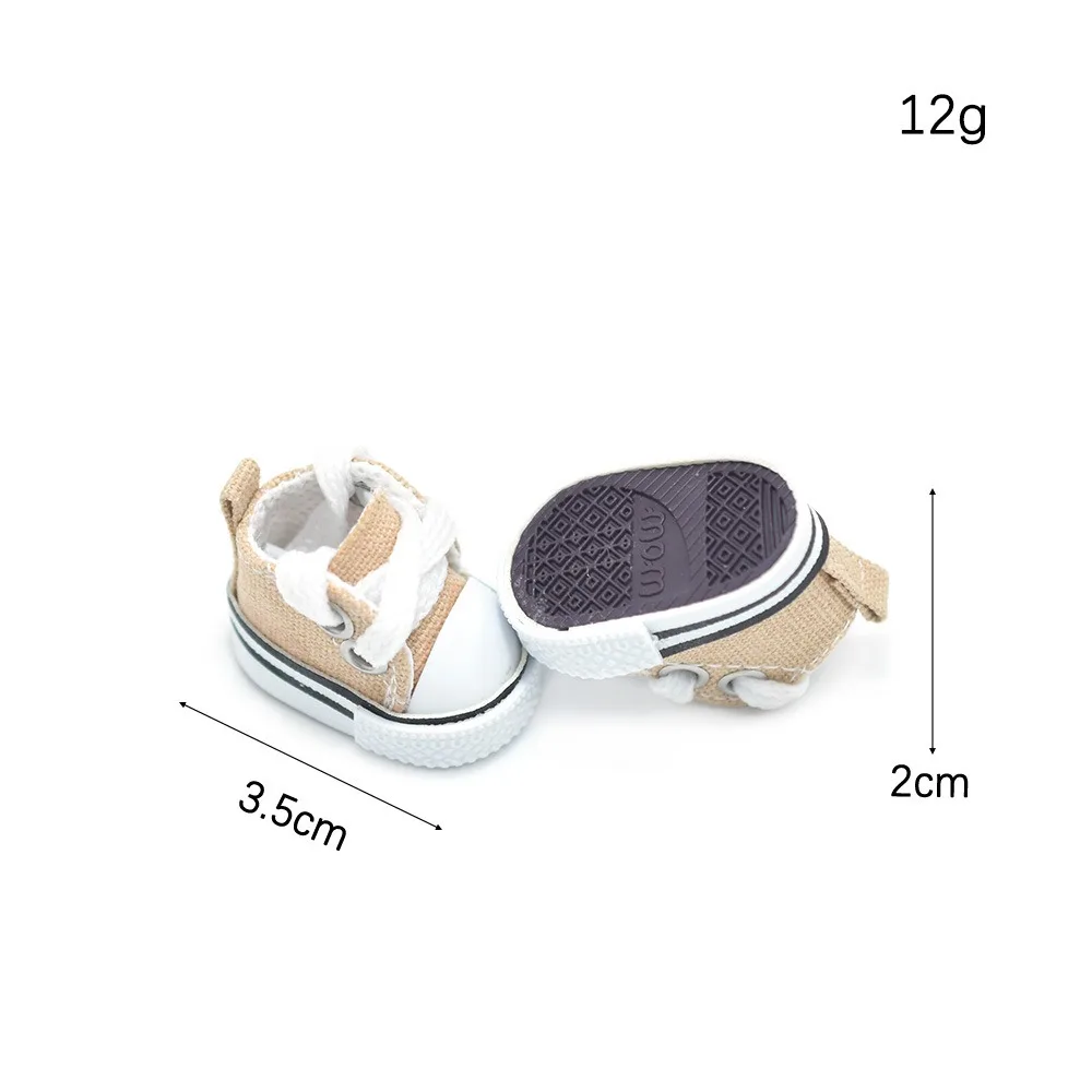 Fashion 3.5cm Size BJD Doll Shoes Canvas Material High Top Design High Top Sneakers DIY Casual Style Casual Shoes For 1/6 Dolls
