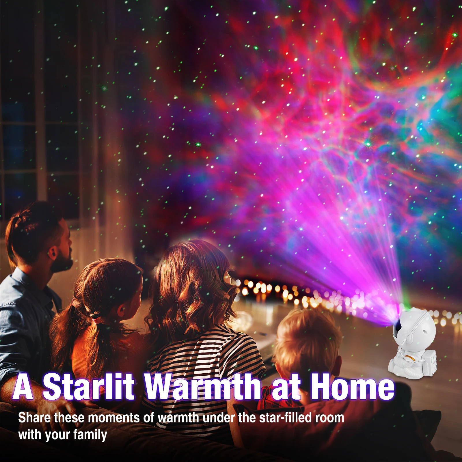 Astronaut Galaxy Projector LED Night Light – Starry Sky Lamp for Kids Bedroom, Room Decor, Galaxy Background, Gift