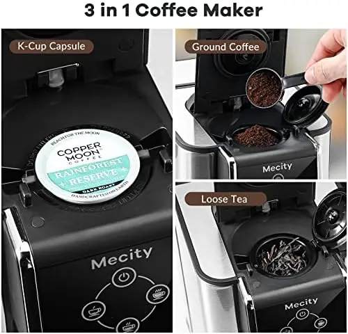 Coffee Maker 3-in-1 Single Serve Ground Coffee Brewer/ Machine
