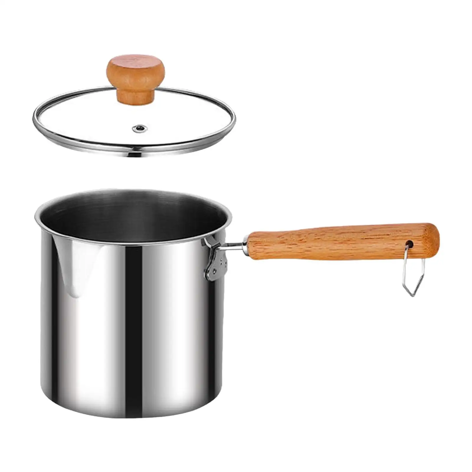 Deep Fry Pot with Wooden Handle Small Cookware Cooking Kitchen Frying Pan for Camping Home Party Kitchen Dried Deep Fry Pot with Wooden Handle Small Cookware Cooking Kitchen Frying Pan for Camping Home Party Kitchen Dried