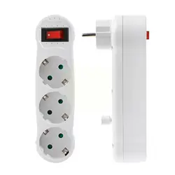 EU Plug Adapter Standard Conversion Socket ON/OFF Switch 3 To France Way Plug Extended 16A 250V German 1 Socket Wireless B9D3