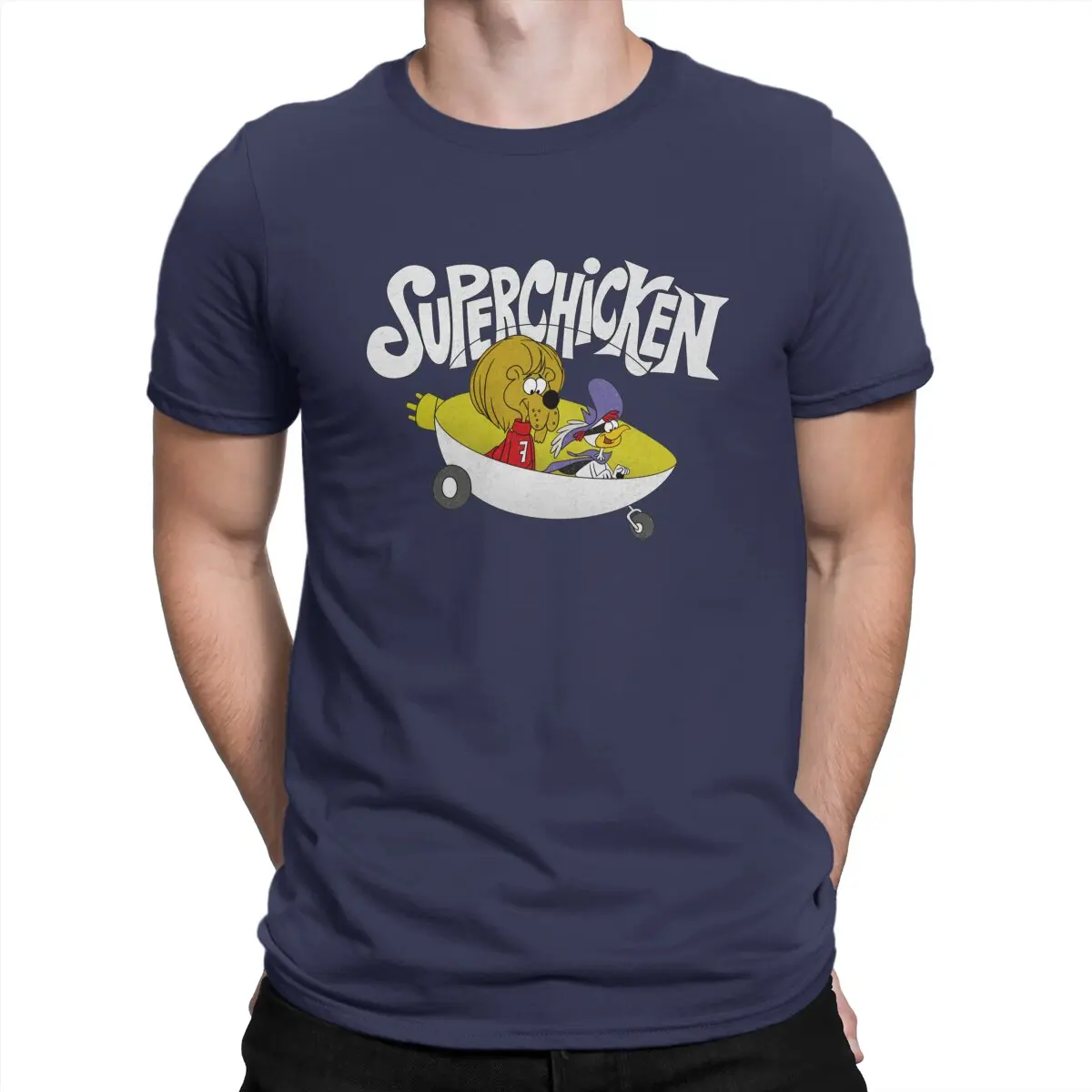 thumbnail image 1 of Camisetas de humor Jay Ward Superchicken y en el Super Coop para hombre, cuello redondo, algodón puro, manga corta, 1 of 7