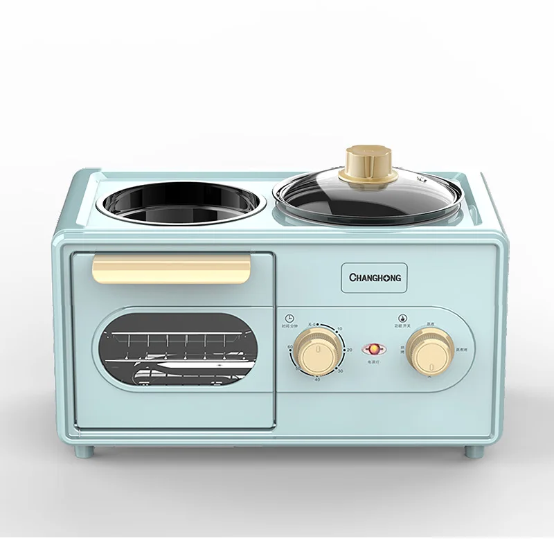 Household small breakfast machine multifunctional oven 3-in-1 toast electric cooker one machine multi-purpose fast cooking