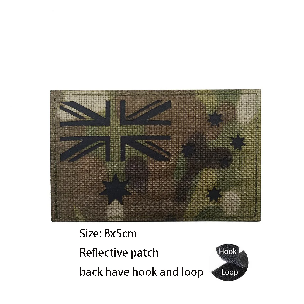 육군 선풍기 IR 반사 아시아 국기 위장 레이저 컷, 전술 사기 암밴드 배낭 후크 및 루프 패치, 의류