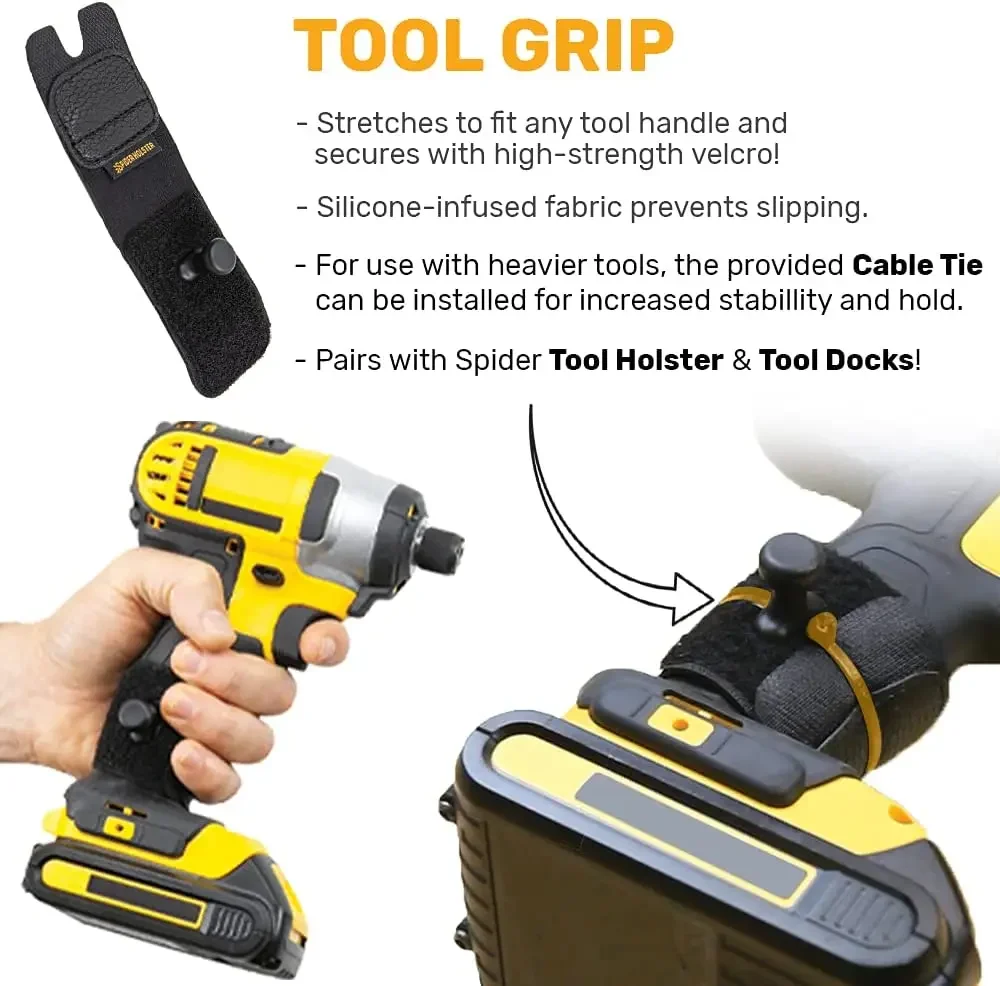 Spider Tool Holster-Improve The Way You Carry Your Power Drill, Driver, Multitool, Pneumatic, Multi-Tool and More on Your Belt for tool holster kit