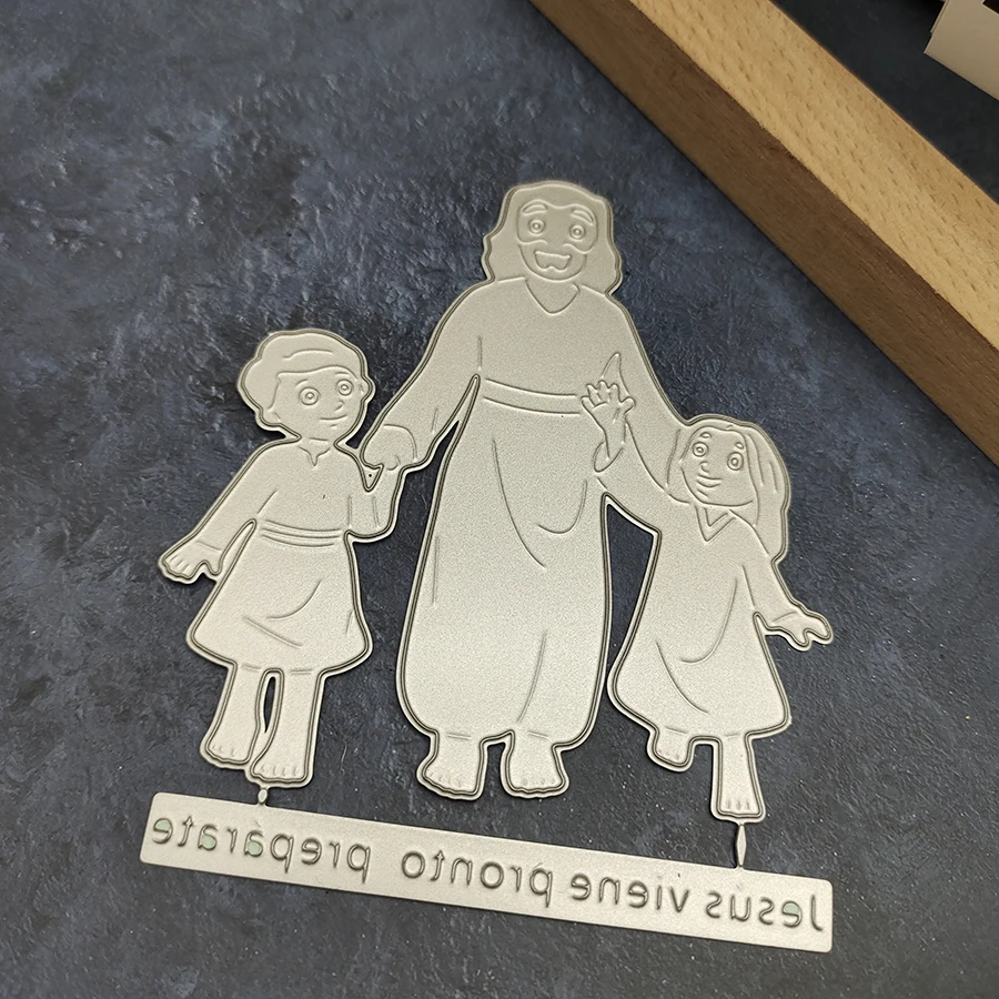 2025 새로운 스페인어 Jesus Viene Pronto Preparat 금속 커팅 다이 스크랩북 카드 만들기 칼 금형 블레이드 펀치 스텐실