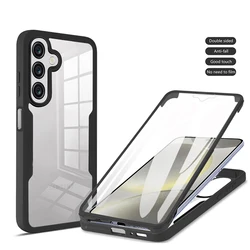360° Full Body Transparent Case with Screen Protector for A23 (Black)