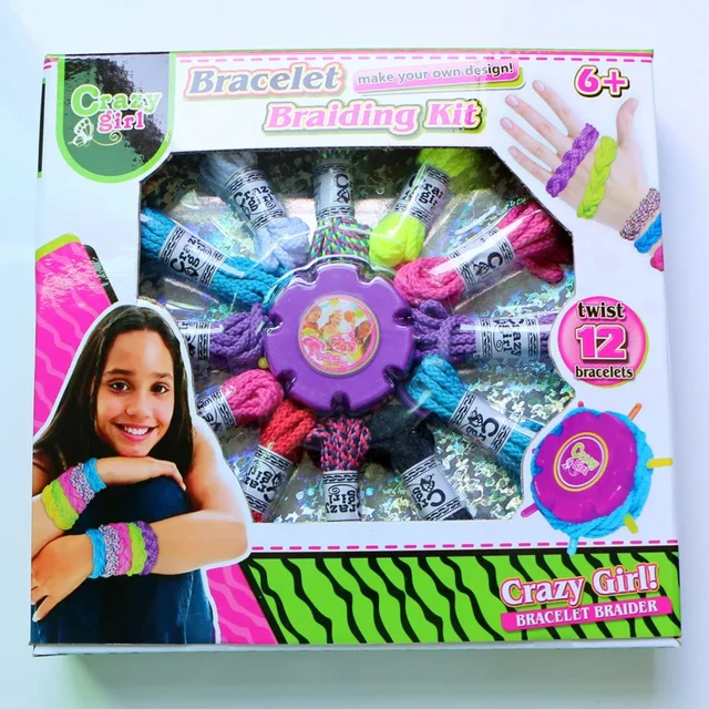 Funny] Make your own design Bracelet braiding kit DIY twist 12 bracelets  toys Rainbow rope weaving machine learn toy girl gift - AliExpress