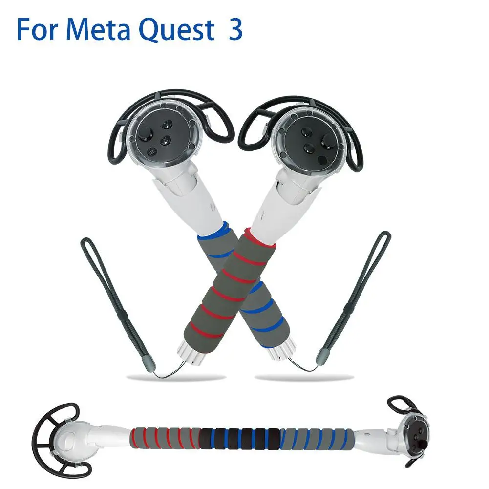 

Для Meta Quest 3 ремешок для ручки VR Game Play с расширенными рукоятками захват для тенниса и регулируемым фотографическим контроллером T4K7