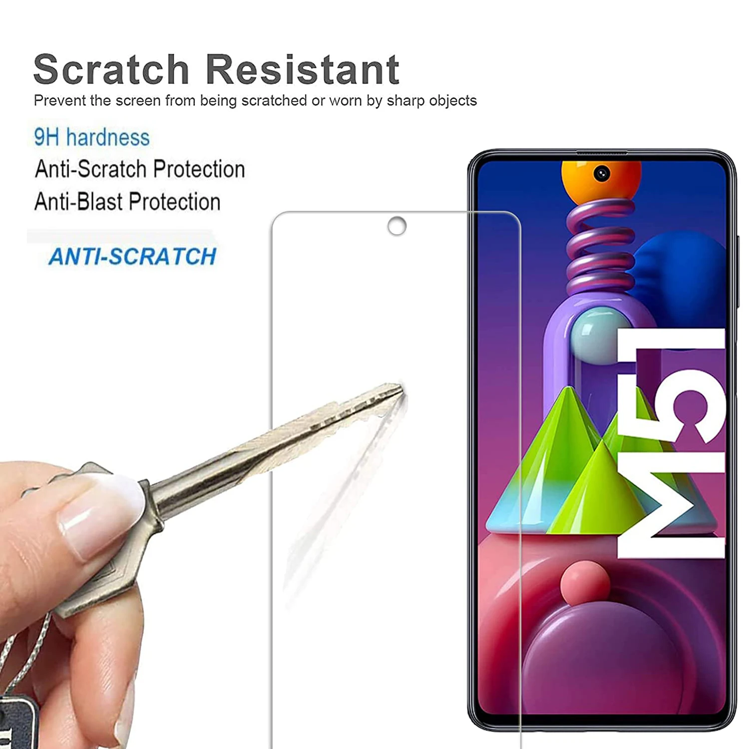 1/4Pcs Tempered Glass For Samsung Galaxy M51 Screen Protector