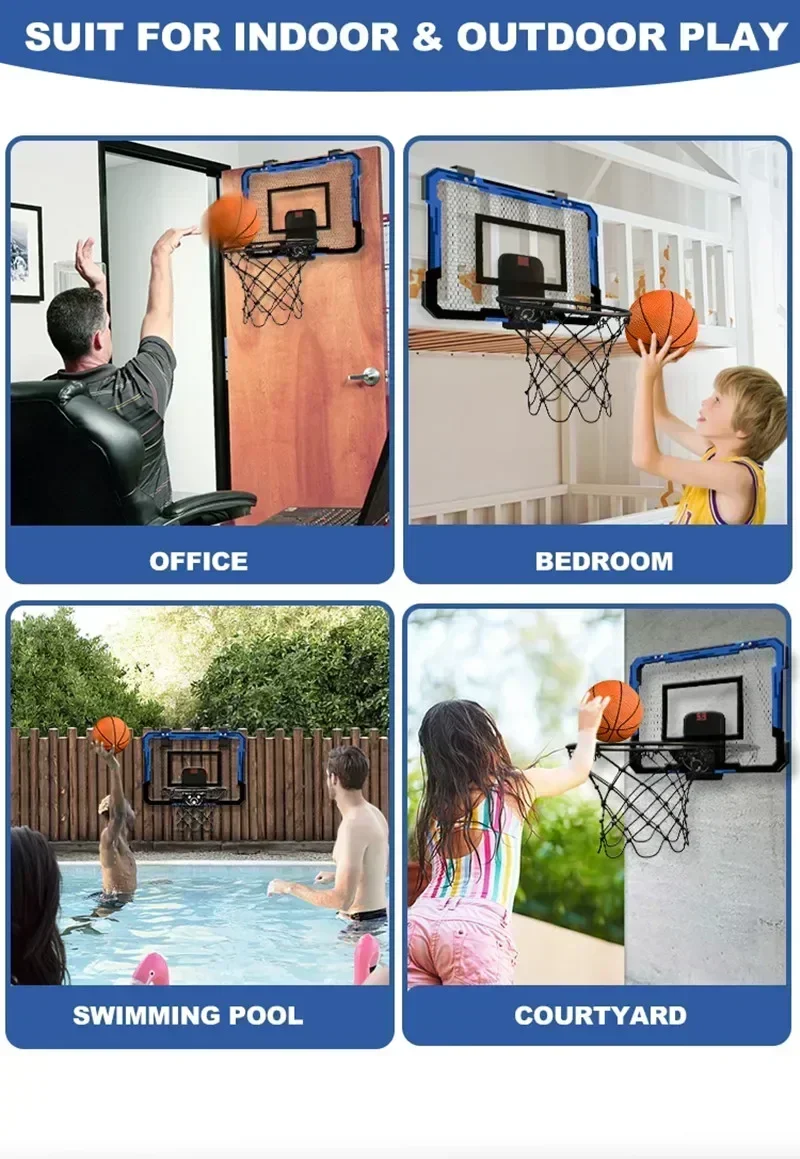 Children Basketball Sports Funny Game Kids Mini Home Exercise Basketball Hoop Set Wall Frame Stand Basket Hanging Backboard