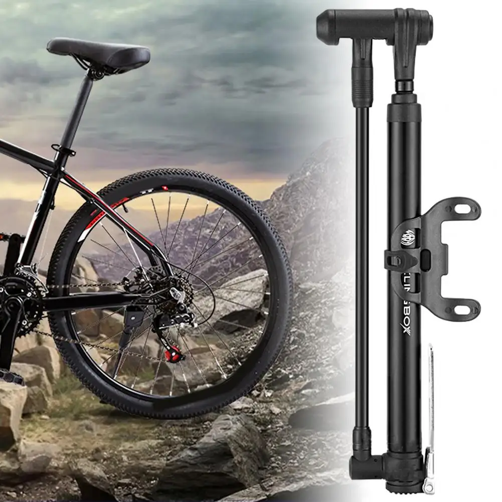 

Tire Pump Double Head Valve Rustproof High Pressure L-shape Handle Aluminum Alloy Wear-resistant Bicycle Pump for Ball