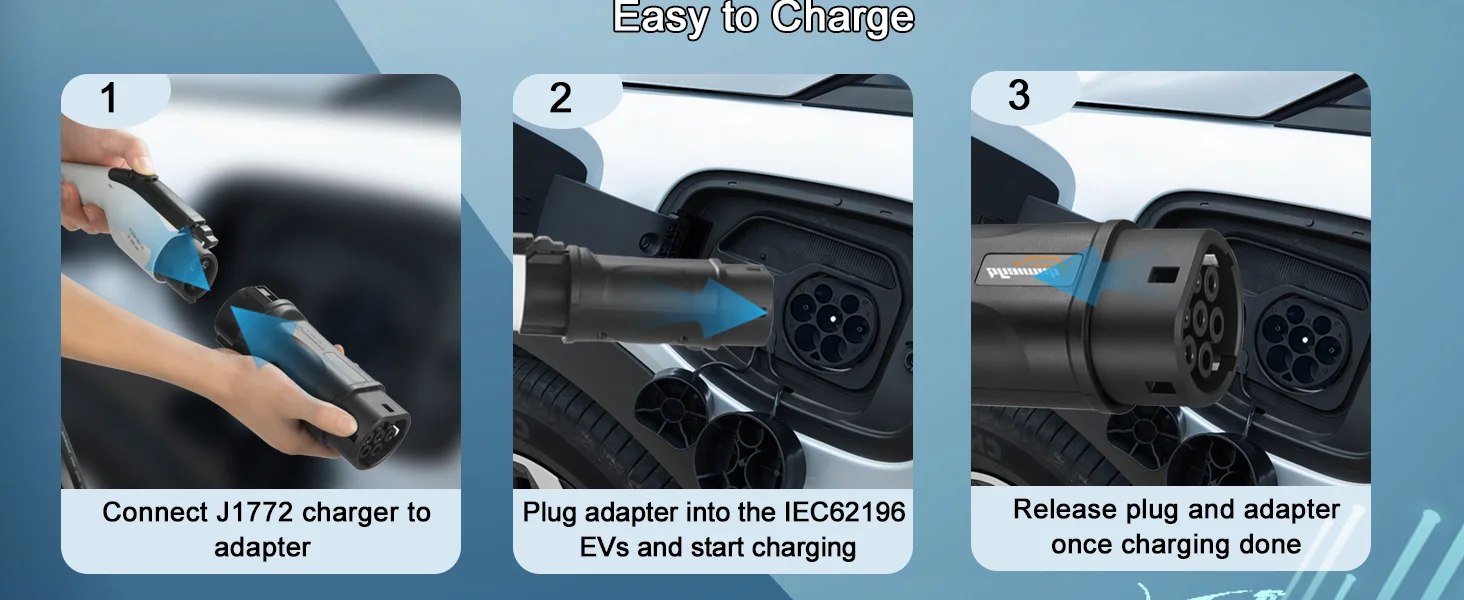 Adaptor 16A 32A Electric Vehicle Car Charger Connector SAE J1772 Socket Type 1 To Type 2 EV Adapter Socket 6