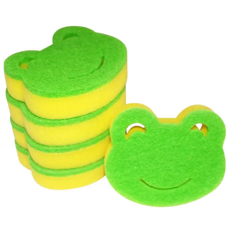 

Dishwashing Sponge Frog Shape Creativity Soft Powerful Scouring Kitchenware Cleaner Household Bathroom Cleaning Tools