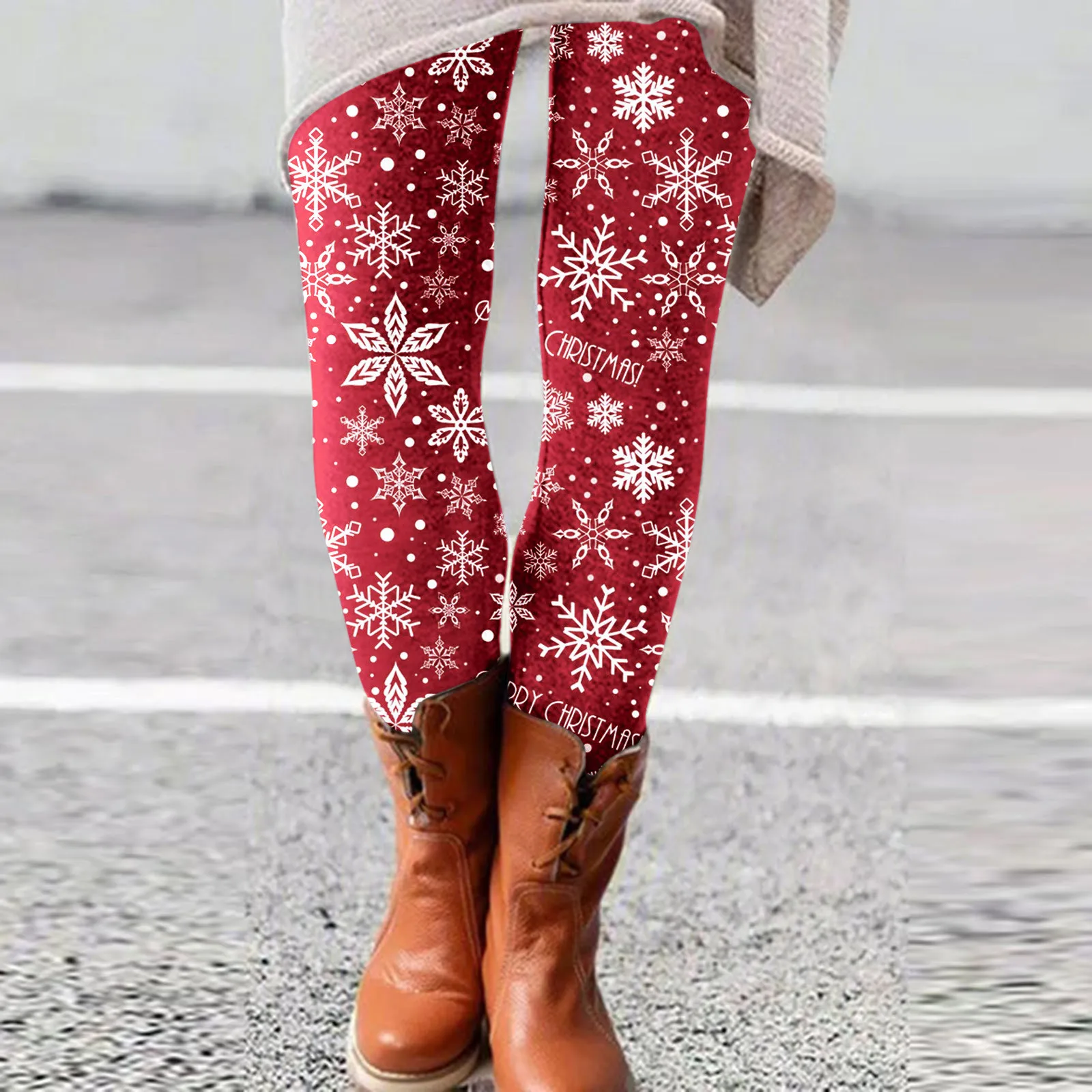 

Women Christmas Printed Pant Trouser Elastic All- Slim Pant Casual Long Boot Stretch Trousers Navidad Exercise Sportswear Tights