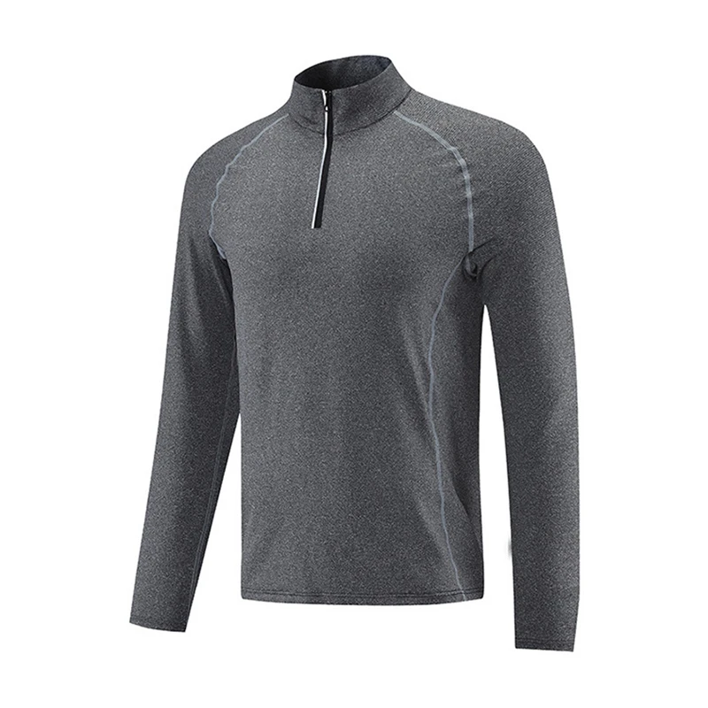 Men Running Gym Training T Shirts Quick Dry Breathable Tight Long