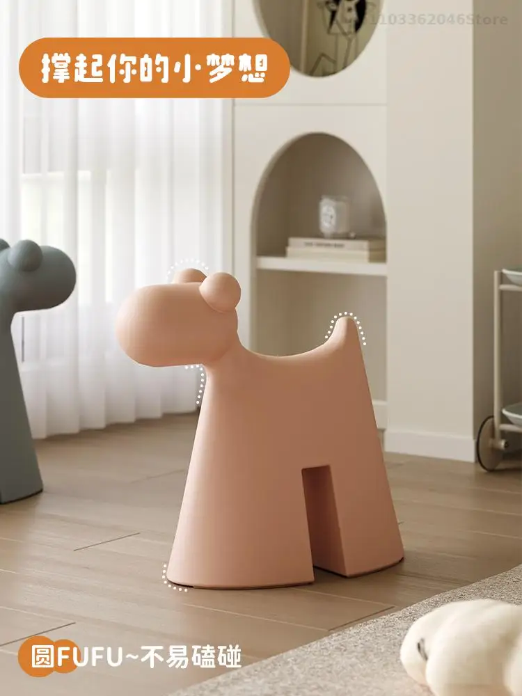 Internet Celebrity Ins Animal Sitting Stool Living Room Creative Puppy Low Stool Bedroom Household Cute Cartoon Children's