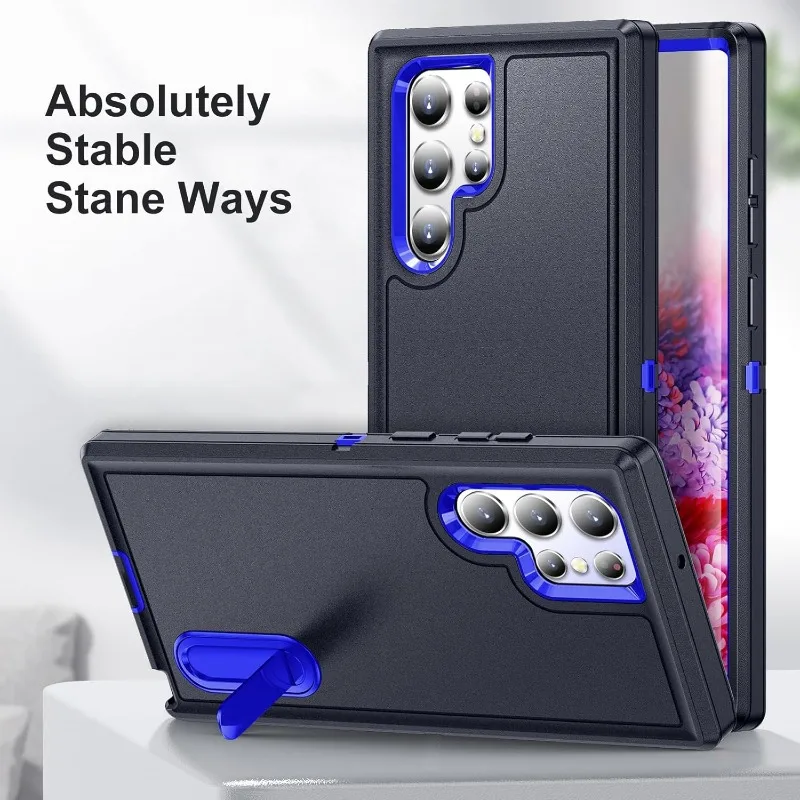 Military Grade Dual-Stand Shockproof Matte Phone Cover