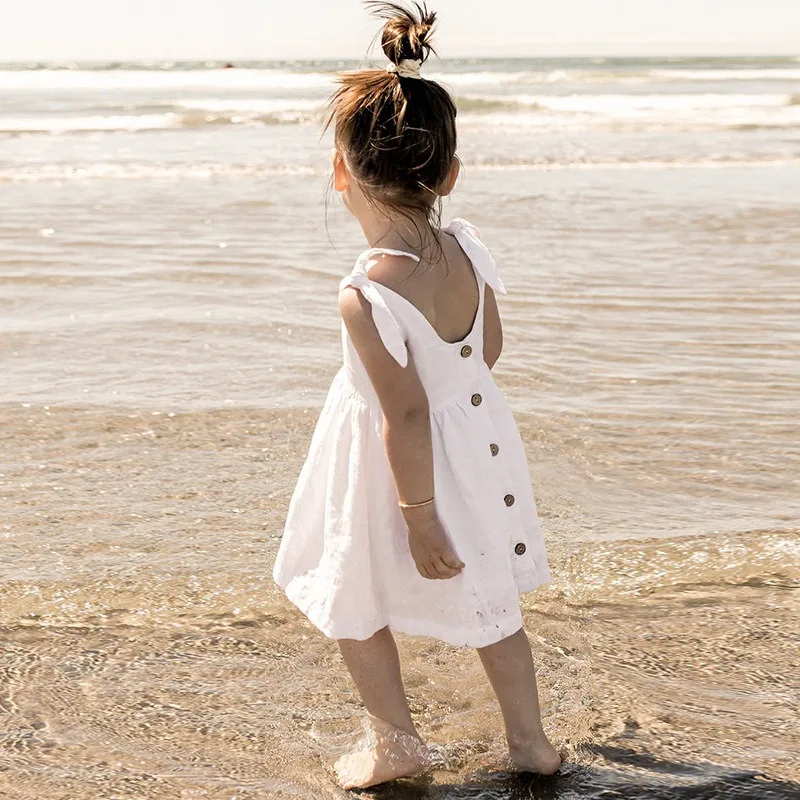 Beach Dress For Girls Dutebare Toddler Girls Swing Dress - Linen Backless  Tie Back Ruffle Hem Summer Dress Girls Fall Dresses