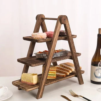 3 Tier Wooden Tray Wood Tiered Tray Decor Cake Stand Farmhouse Tiered Tray Party Serving Dishes And Platters Trays 1