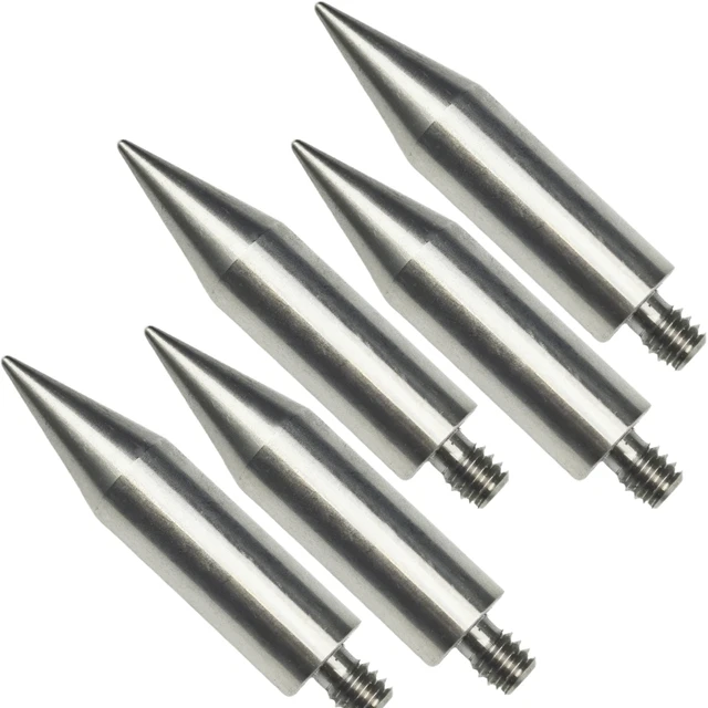 Stainless Steel Prism Mini Pole Point - 1/4" Thread, 50mm Length, Replacement Tip