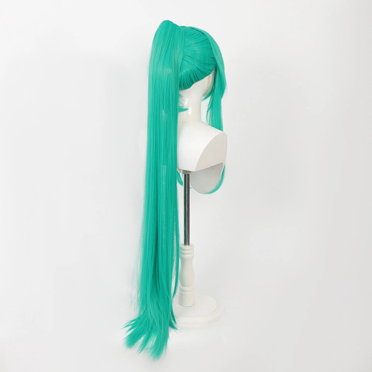 Arknights-Inspired Green Synthetic Wig with Bangs for Anime Events