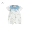 Dave Bella 2024 New Summer Boy’s Girl's Baby Jumpsuit Romper Newborn Creeper Romper Short Sleeve Casual Print DB2240815 3