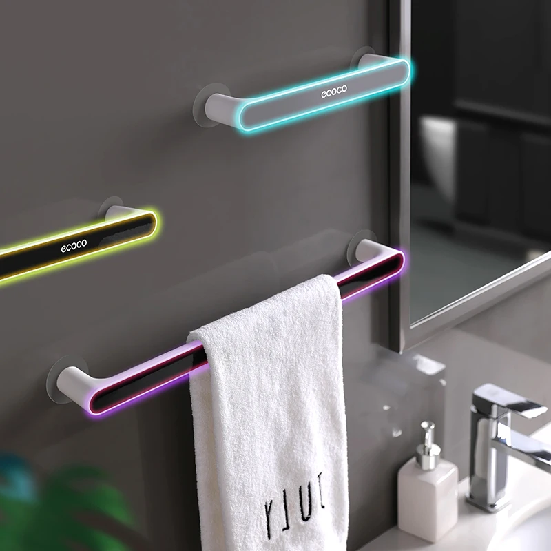 

Towel rack punching-free bathroom suction cup rack towel rack Nordic simple creative single pole storage pole