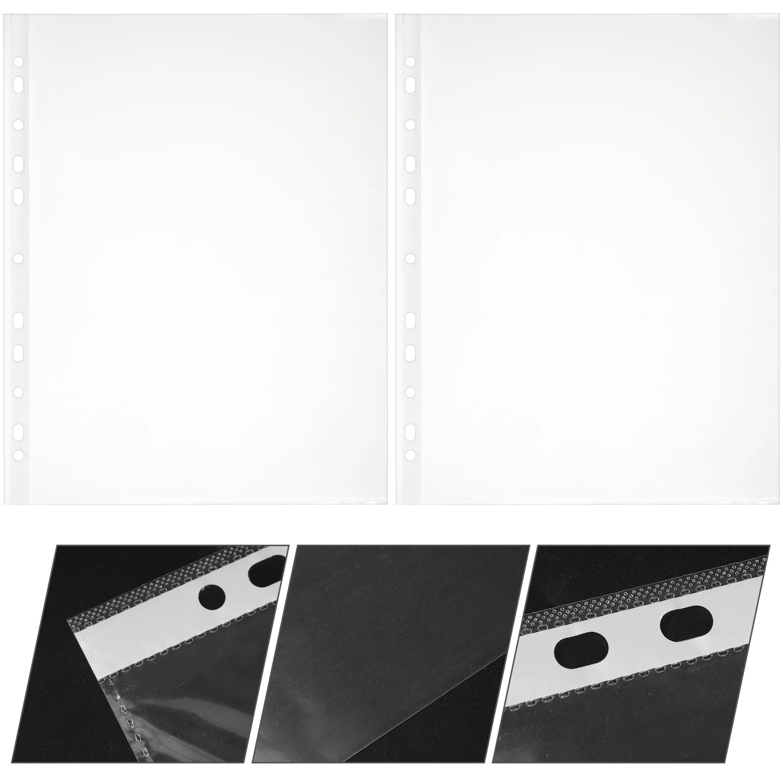 

100 Pcs A4 File Bag Transparent Folder Plastic Binder Sleeves Paper Document Sheet Protectors Clear Pp Page