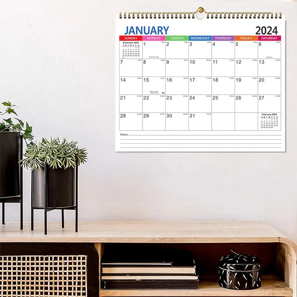 Calendário de Parede Grande Lista de Tarefas Anual Mensal Semanal Diariamente Planejador Agenda 2023 2024 - Imagem 6