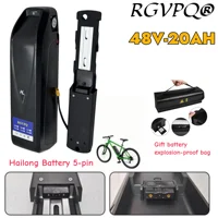 ระบบขนส่งทางอากาศแบบเร็ว แบตเตอรี่ลิเธียม 48V20AH พร้อมระบบล็อคความปลอดภัย รางนำทาง ระบบ BMS ในตัว สำหรับมอเตอร์ 350W500W750W1000W แบตเตอรี่ลิเธียม 18650 แบบ 5 ขา hailong 2