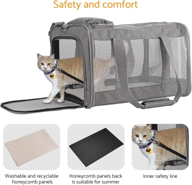 Airline Approved Soft Pet Carrier for Cats & Dogs – Breathable Travel Bag with Support Board 5