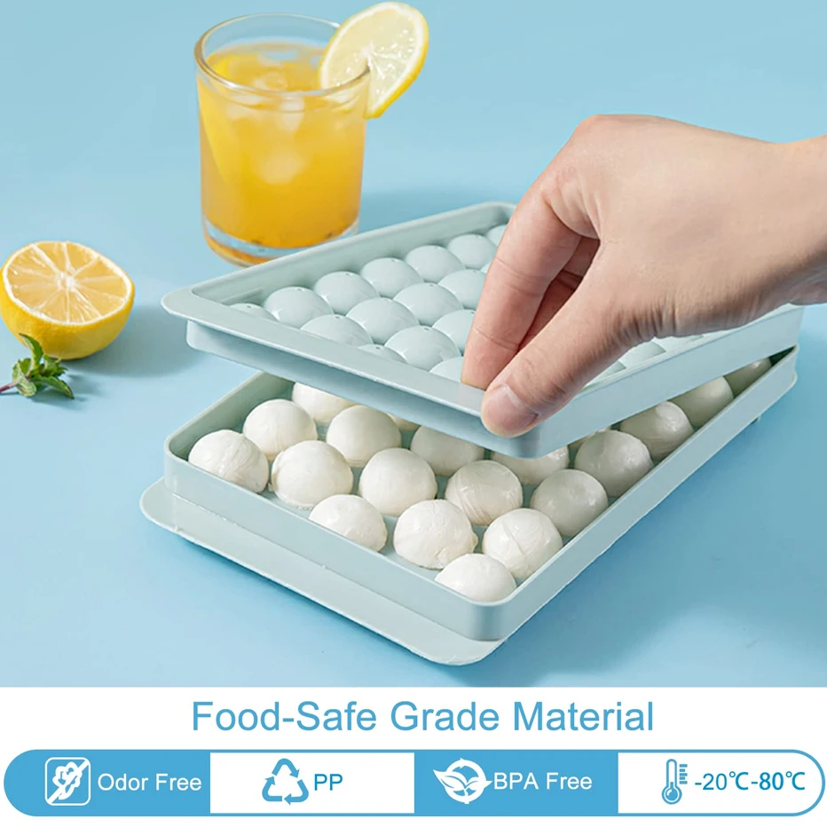 Ice Cube Tray Round Ice Ball Maker Mold Sphere Circle Chilling Cocktail Whiskey Tea Coffee Cube Mold With Storage Box
