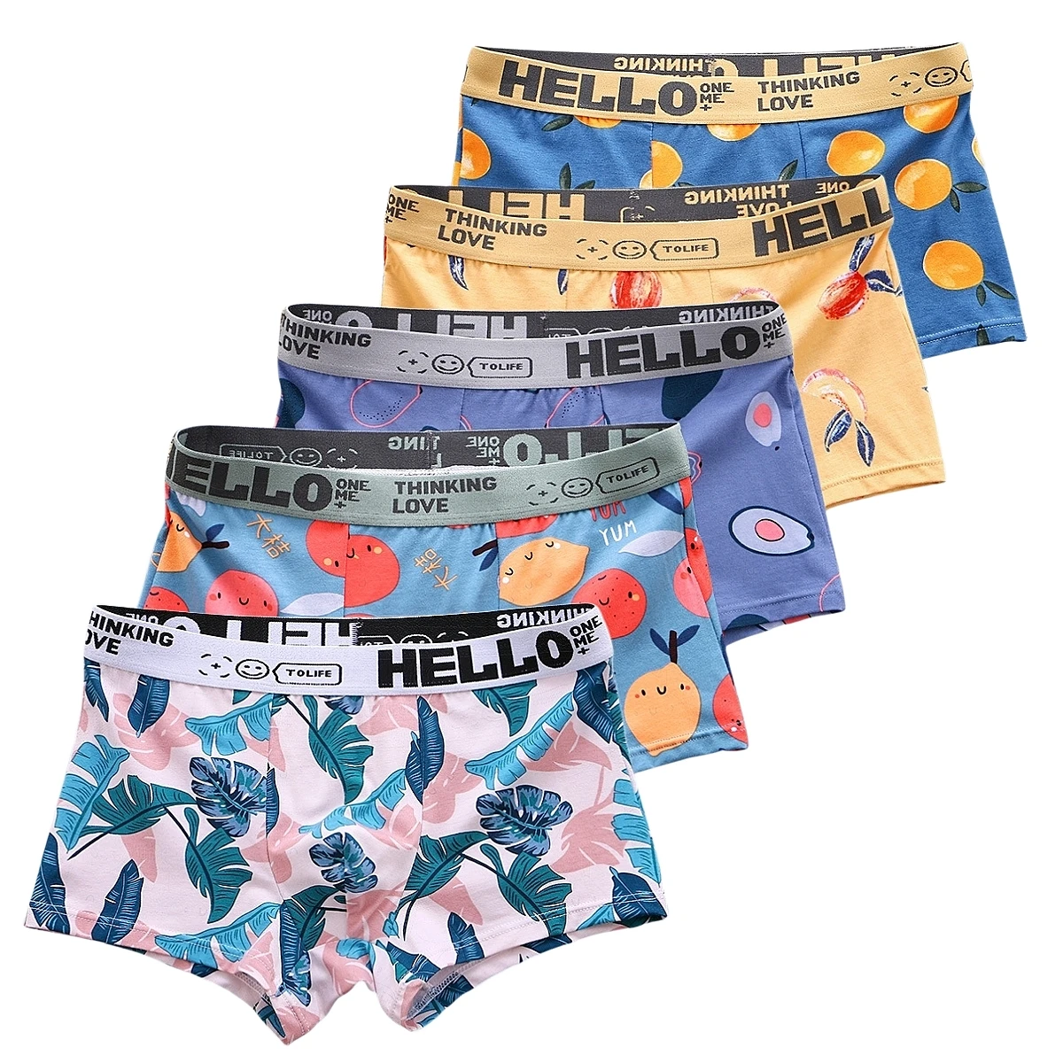 5pcs/lot boxer homme sexy new in men's underwear Fruit Novelty boxers men fashion Underpants man spreader panties for men 1pc men s modal boxer shorts lingerie underwear underpants fashion stripe high elasticity soft briefs middle waist men panties