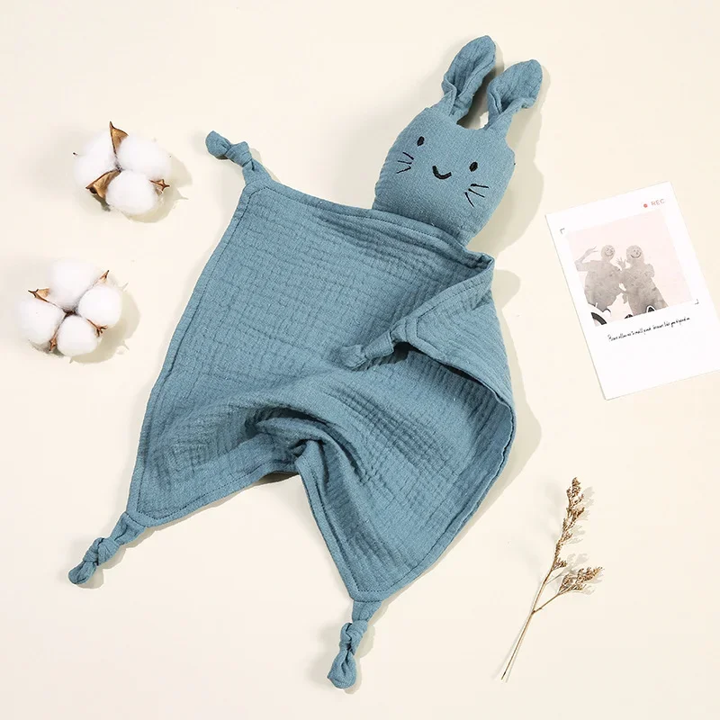 Baby Cotton Muslin Comforter Blanket Soft Newborn Sleeping Dolls Cute Cat Kids Sleep Toy Soothe Appease Towel Bibs Saliva Towel 2