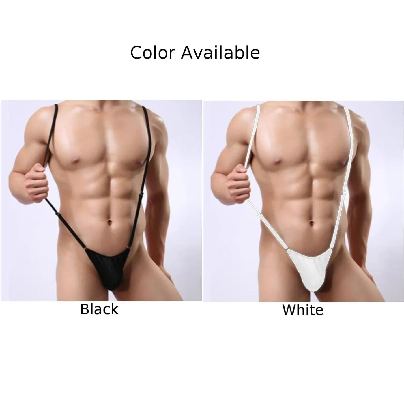Men Lingerie Briefs Men Bodysuit Jumpsuit Sexy Jockstrap Bulge Pouch Briefs Suspender Bodysuit Adjustable Backless