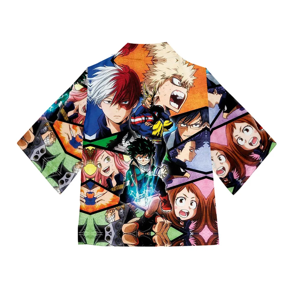 

Anime My Hero Academia Kimono Men 3D Print japanese kimono cardigan shirt men haori yukata Short Sleeve Boy kimono beach Loose