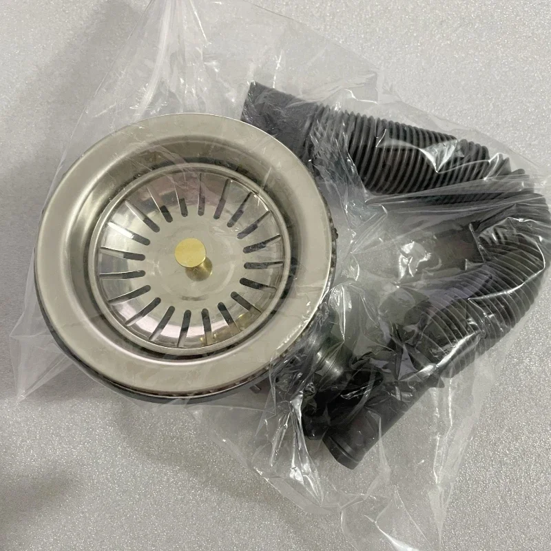 Kitchen Sink Drain Strainer Assembly Sink Strainer With Removable Basket And Water Stopper, Single, Stainless Steel