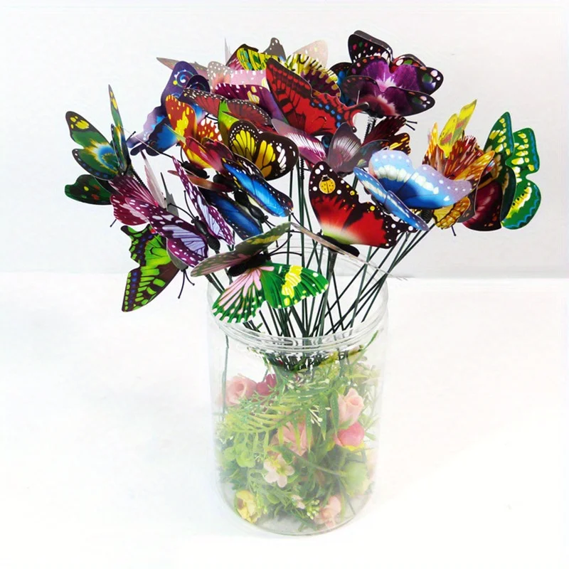 Imulation Butterfly Garden Yard Planter Butterfly Flower Colorful Arrangement 10PCS Indoor/Outdoor Decor Flower Pots Decoration butterfly decoration garden art decor