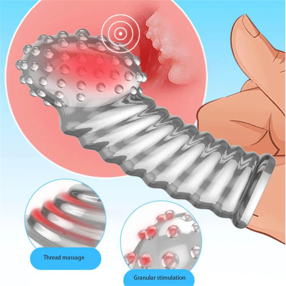 G Point Stimulation Finger Sleeves Clitoris Massage Sex Toys for Women Penis Rings Sex Delay Couples Games Delay Reusable sex toys