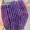 5A Natural Stone Purple Amethysts Beads Round Loose Spacer 4 6 8 10mm Pick Size For Jewelry Making Diy Bracelet Accessories 1