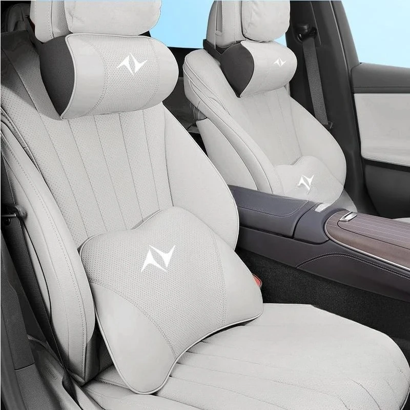 Dongfeng eπ007 eπ008 자동차 목 베개 머리 받침 허리 지지대 가죽 나파 시트 요추 쿠션 보호대 자동차 액세서리