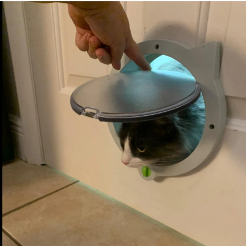 Security Lock Pet Flap Door Plastic Puppy Gate Interior Exterior Door Window Safety Easy Install Kitten Toys Pet Animal Supplies