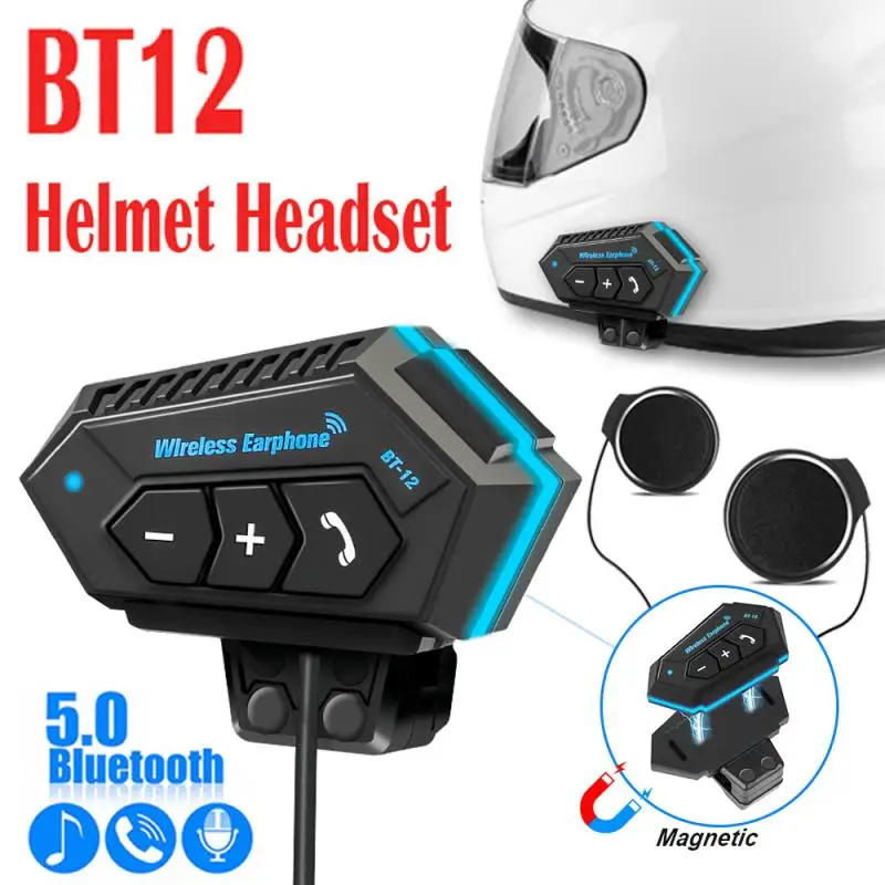 

BT12 Motorcycle Bluetooth Helmet Headset for Rider Handsfree Call Stereo Waterproof Music Player Speaker Wireless Earphone